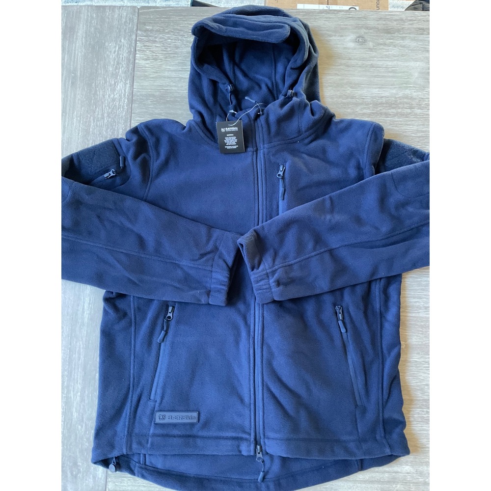 Baerskin Tactical Supply Co Navy Fleece Hoodie Jacket 3 Mens Size L Full Zip NWT